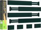 Bamboo Drawer Dividers Organizers, Expandable Drawer Separators Splitter,17-22 inches Long Adjustable Spring-loaded Organizer for Large Utensil, Clothes, Tools Drawers (Black)