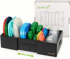 Expandable Bamboo Kitchen Cabinet Organizer for Food Container Lids Holder