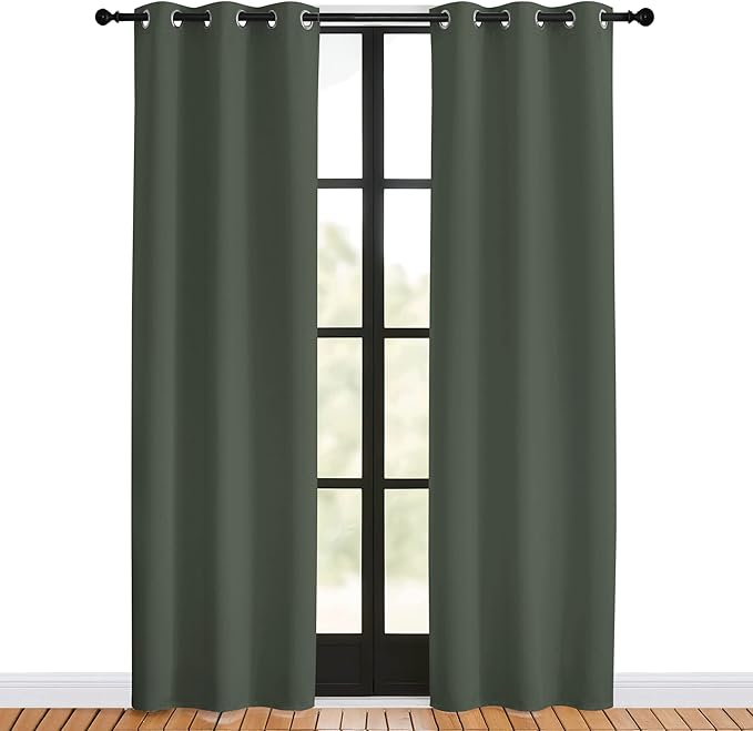 NICETOWN Thermal Curtains for Kids Room, Dark Mallard, 34 by 80 inches - Image 2