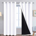 Yakamok Pure White 100% Blackout Curtains, 2 Thick Layers Completely Blackout by Yakamok