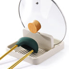 AIERSA Spoon Rest with Lid Holder for Stove Top (2 Pack) Spatula Ladle Pot Lid Utensil Rest for Countertop,Kitchen Gadgets Accessories for Cooking