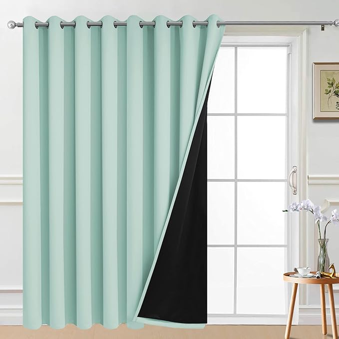 Yakamok Total Blackout Extra Wide Patio Sliding Door Curtains, Grommet Thermal by Yakamok