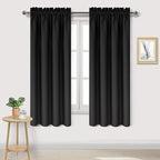 DWCN Black Room Darkening Blackout Curtains by DWCN