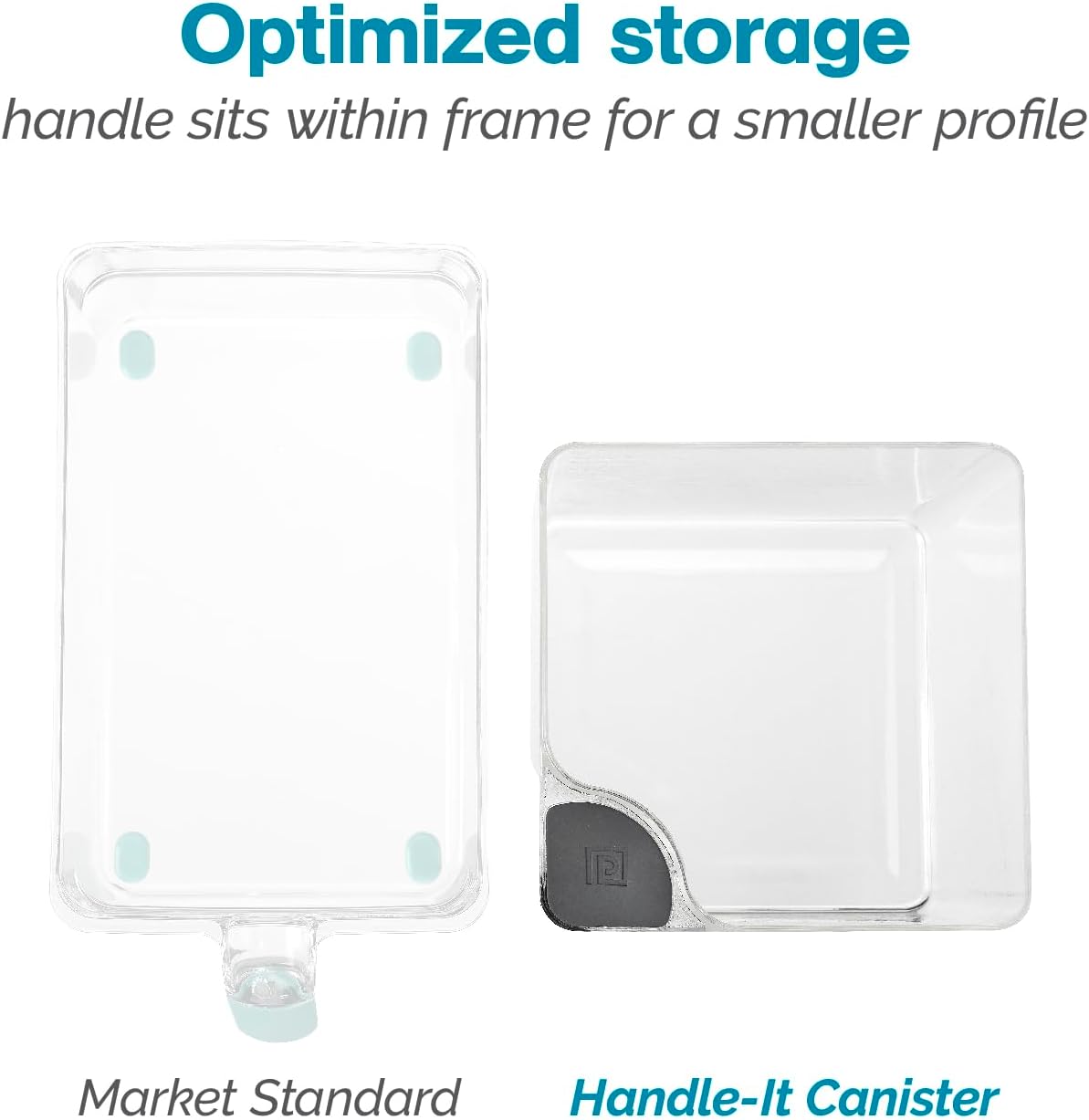 Polder Handle-It Canister, BPA-Free Plastic, Stackable Kitchen Storage Container, Air-Tight Food Storage Solution for Pantry, Counter, and Refrigerator Organization, 2.75-Quart