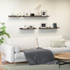 Boswillon Floating Shelves Set of 2, Small Wall Shelf with Lip, 16in, Walnu