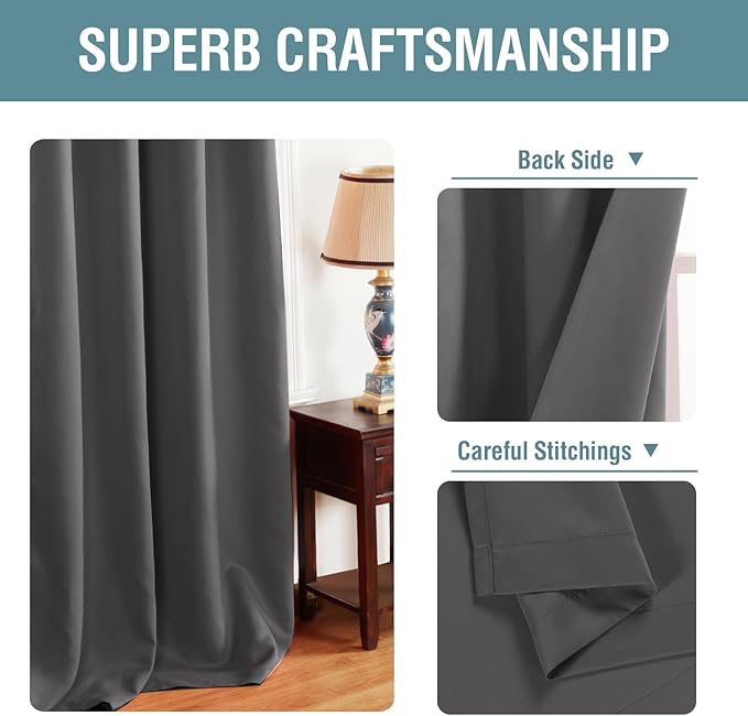 H.VERSAILTEX Blackout Curtain for Living Room Small Window Kitchen Blackout - Image 3
