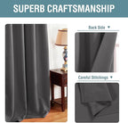H.VERSAILTEX Blackout Curtains for Bedroom Thermal Insulated Curtains Grey - Image 3