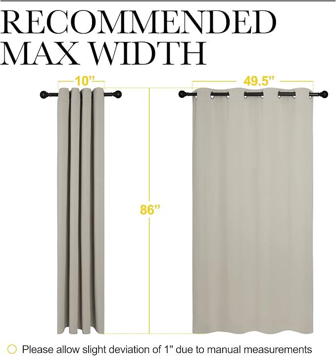 NICETOWN Natural Room Darkening Curtains 86" Long - Image 7