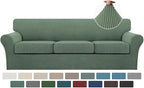 Turquoize 4 Piece Sofa Covers for 3 Cushion Couch Sofa Slipcover Soft Couch by Turquoize