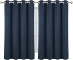 LEMOMO Navy Blue Blackout Curtains/52 x 45 Inch/Set of 2 Panels Room Darkening - Image 2