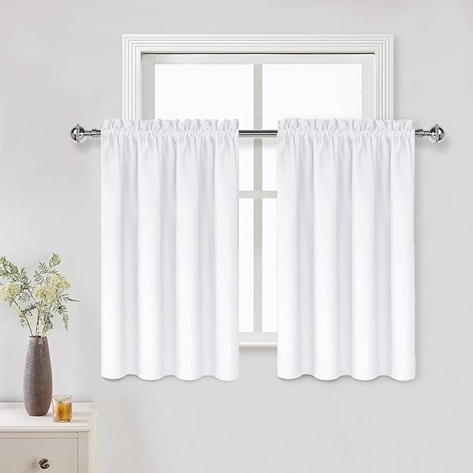 DWCN White Curtains for Living Room Thermal Insulated, 50% Light Blocking by DWCN