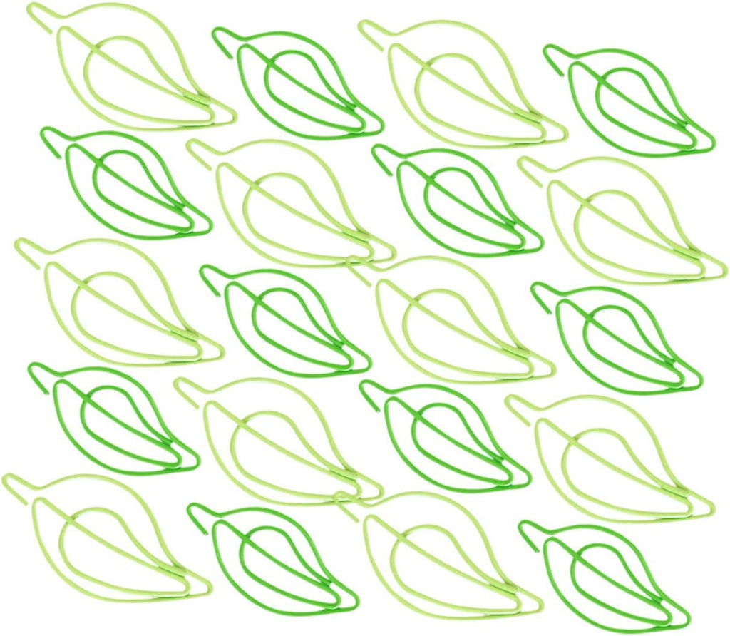STOBOK 30Pcs Leaf Shaped Paper Clips Decorative Clips for Office School Document Organization Metal Paperclips for Files and Notebooks