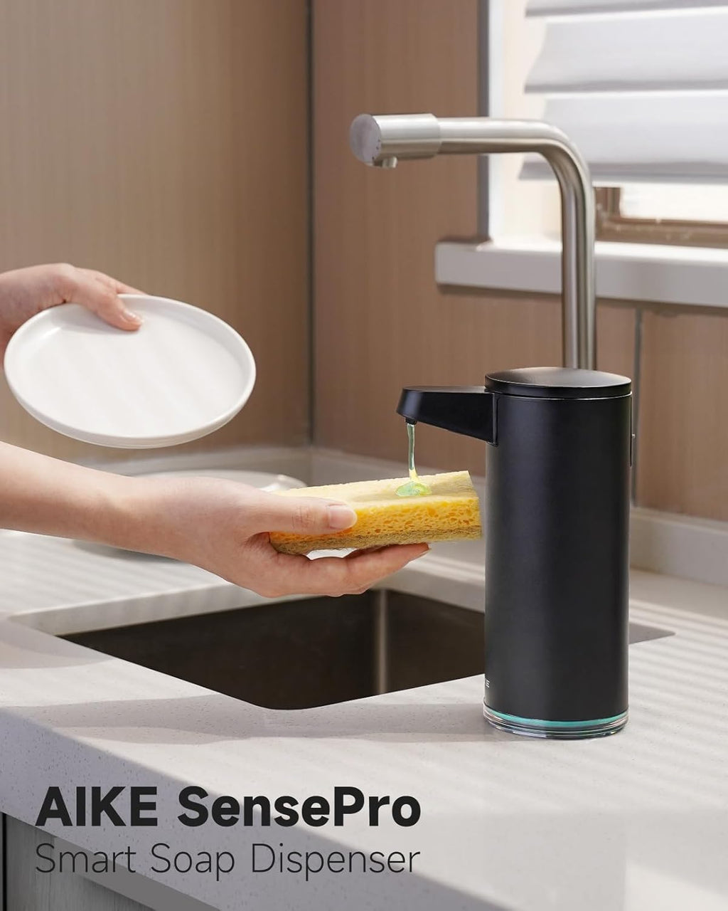 AIKE SensePro Automatic Soap Dispenser 12.8oz Spot Resist Matte Black