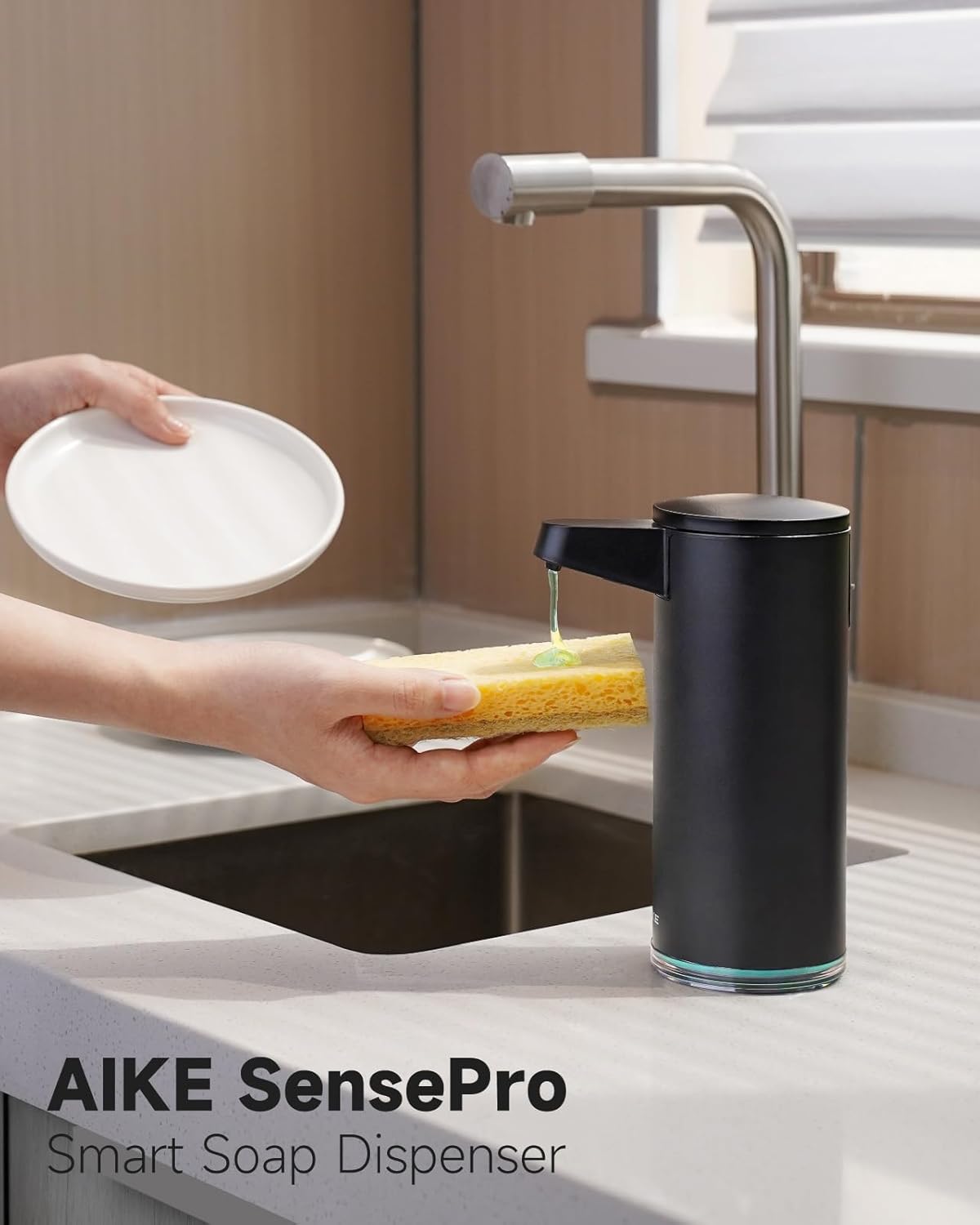 AIKE SensePro Automatic Soap Dispenser 12.8oz Spot Resist Matte Black