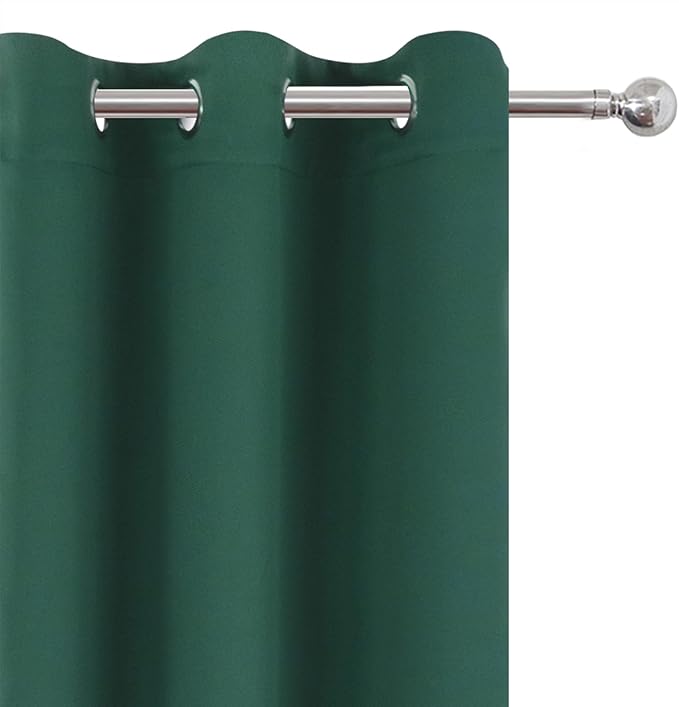 LEMOMO Blackout Curtains 52 x 120 Inch Long Dark Green Curtains Set of 2 Panels - Image 6