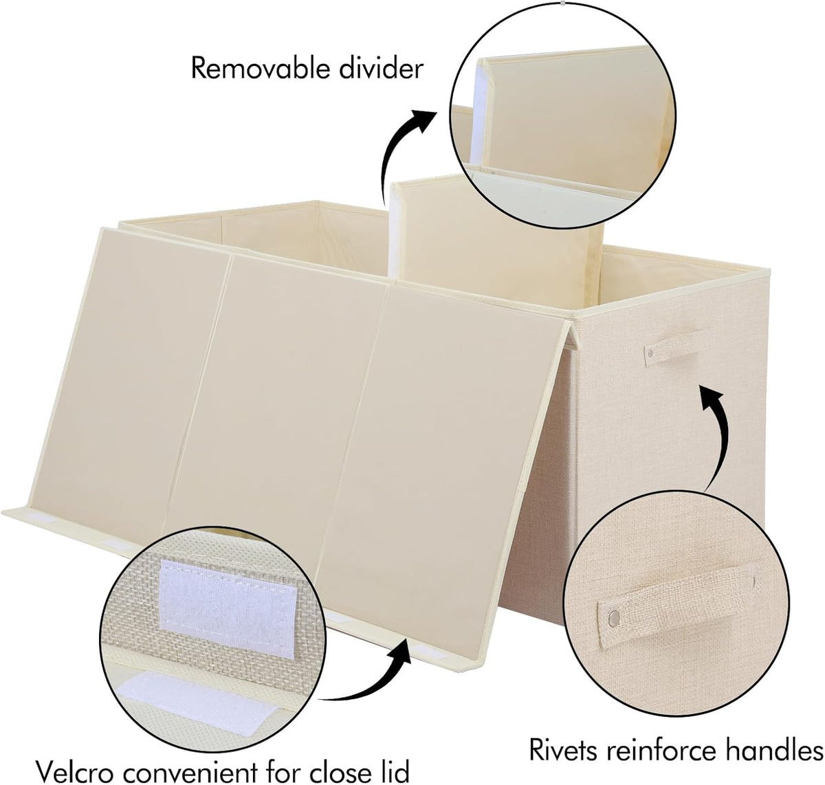 popoly 167L Large Toy Box Storage with Lid, Collapsible Kids Toy Storage