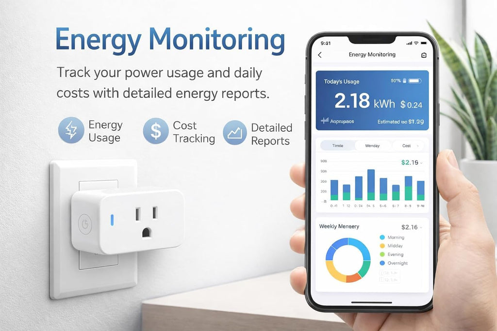 Smart Plug, Works with Alexa & Google Assistant, Smart Life App & Voice Control, Energy Monitoring, Timer Scheduling, No Hub Required, App Remote Control, 2.4 GHz WiFi Outlet, 10A 2-Pack