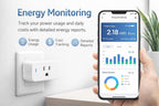 Smart Plug, Works with Alexa & Google Assistant, Smart Life App & Voice Control, Energy Monitoring, Timer Scheduling, No Hub Required, App Remote Control, 2.4 GHz WiFi Outlet, 10A 2-Pack