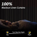 Guken Off White 100% Blackout Curtains 108 Inch Length 2 Panels Set - Image 2