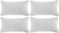 Fancy Homi 4 Packs Pure White Decorative Throw Pillow Covers 16x24 Inch by Fancy+Homi