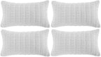 Fancy Homi 4 Packs Pure White Decorative Throw Pillow Covers 16x24 Inch by Fancy+Homi