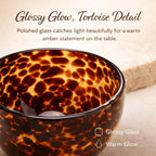 4PCS Tortoise Shell Glass Bowls - 12oz Amber Small Serving Bowl