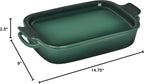 Le Creuset Stoneware Rectangular Dish w/Platter Lid, 14 3/4" x 9",Artichaut