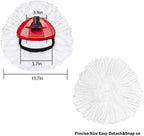 Mop Replacement Head - 4 Pack EasyWring Mop Refills Compatible with Triangle Spin Mop - Microfiber Mop Easy Cleaning Floor Head Mop for Floor Cleaning Includes 1 Rotating Mop Base