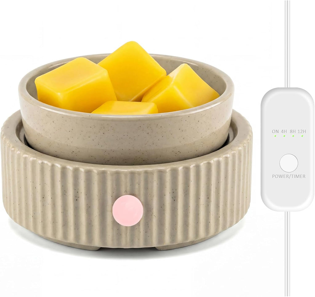 Wax Melt Warmer with 4 Timer & PTC Heating- Ceramic Fragrance 3-in-1 Oil Burner Electric Candle Wax Melter for Home Office Bedroom Fragrance, Home Décor Choice