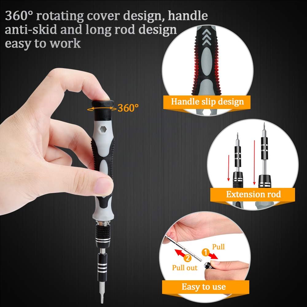LIFEGOO Precision Screwdriver Set,Mini Repair Tool Kit with Torx Triwing Bits Repair for Electronics Computer, Macbook, Laptop, PC, RC, PS5, iphone,Jewelers, XBOX, Glasses,Camera,Eyeglasses