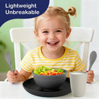 20 PCS Wheat Straw Plates and Bowls Sets,Kids Dishes Dinnerware Sets for 4,Unbreakable Kitchen Plates and Bowls Set for Travel Dishwasher & Microwave Safe Lightweight Dishes Set - BlackGrey