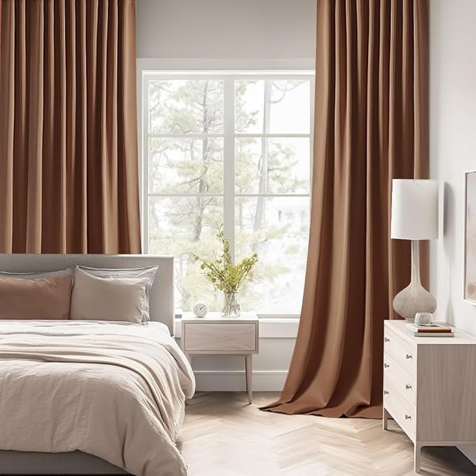 MIULEE Back Tab Blackout Curtains 90 Inch Long 2 Panels Set - Image 2