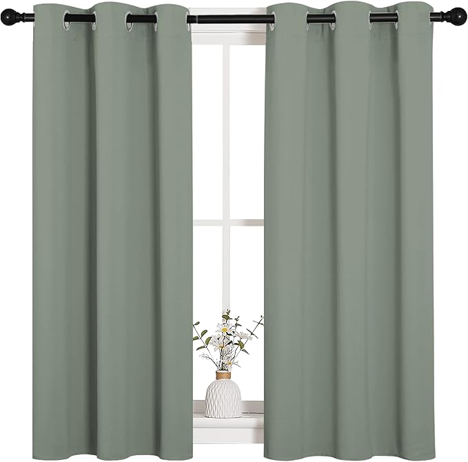 NICETOWN Bedroom Curtain Panels Blackout Draperies, Thermal Insulated Solid - Image 2