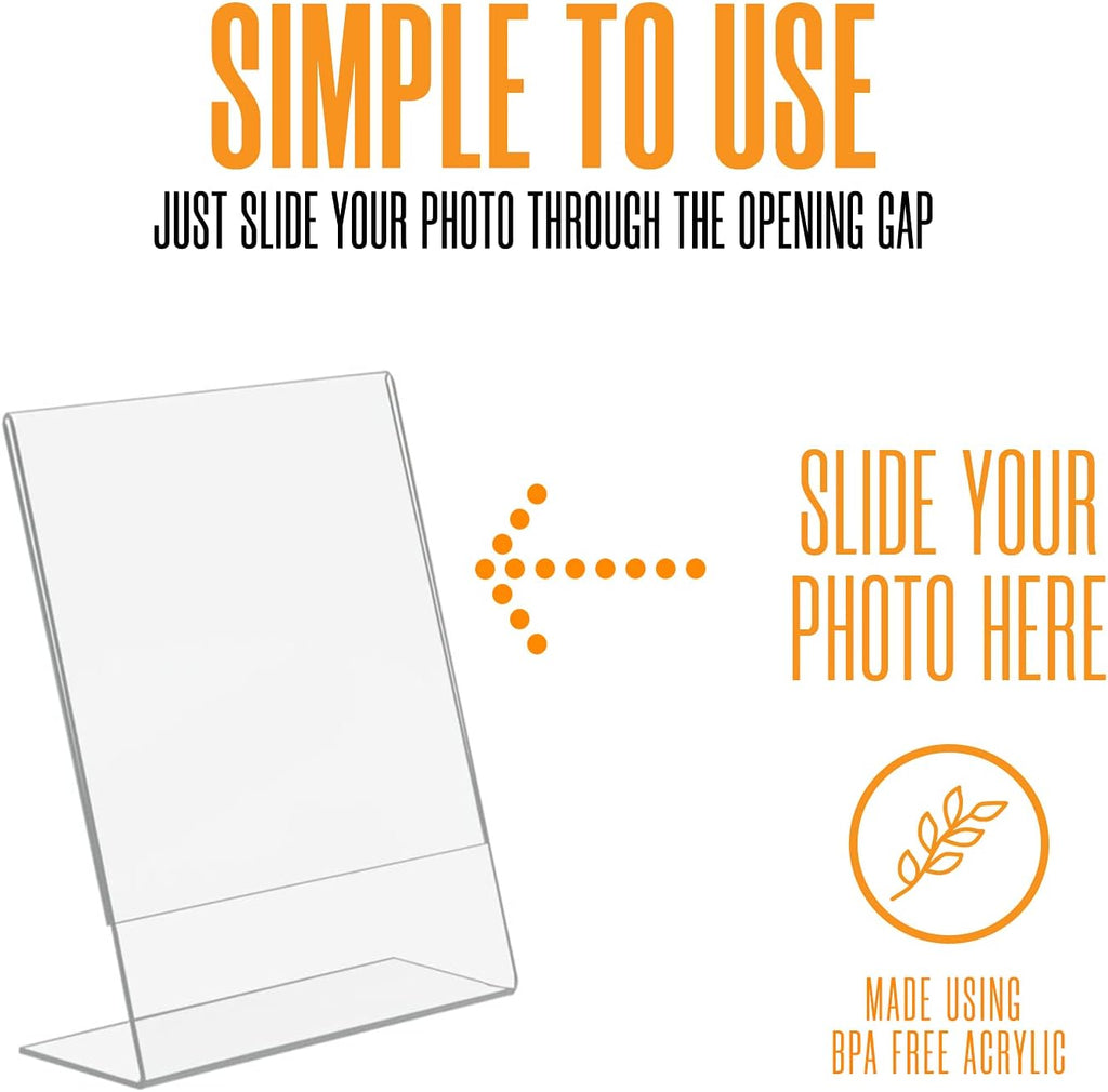4x6 Acrylic Picture Frames - Clear Vertical, 6 Pack