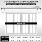 Curtain Rods 36-88 Inch, Black 1 Inch Adjustable Heavy Duty Curtain Rods for Windows, Decorative Modern Window Treatment Rod, Telescopic Splicing Metal Drapery Pole, Easy Installation