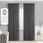 MIULEE Grey Back Tab Blackout Curtains 72 Inch Length 2 Panels Set by MIULEE