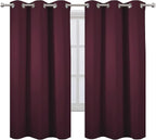 LEMOMO Burgundy Red Blackout Curtains 42 x 63 Inch Length/Set of 2 Curtain - Image 2
