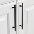 9BUILD 10 Pack 7 Inch Knurled Cabinet Pulls Matte Black Kitchen Cabinet Handles Cabinet Hardware Black Handles for Cabinets Cupboard Handles T Bar Handles