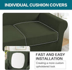 Turquoize 4 Piece Sofa Covers for 3 Cushion Couch Sofa Slipcover Soft Couch - Image 5