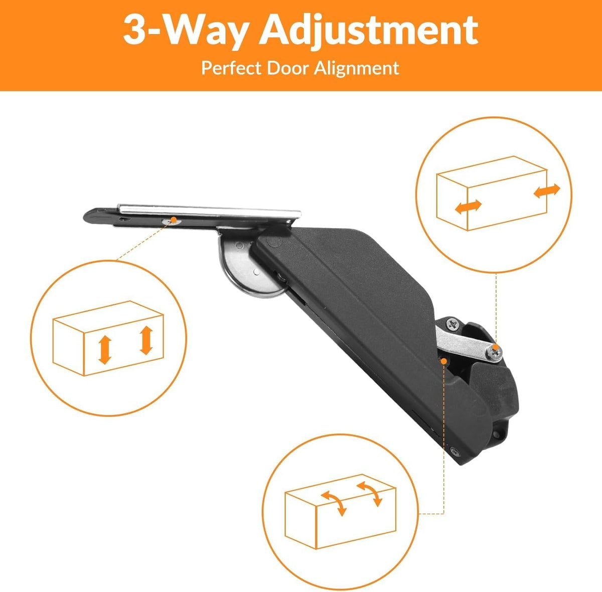 HBL' Lid Support Hinges with Soft Close, Adjustable Strength, 20LBS Support