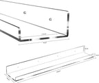 Jansburg 24 Inch Clear Floating Shelves 4 Pack Acrylic Shelves Invisible Floating Wall Ledge Bookshelf 5MM Thick Book Display Shelves Wall Mounted Bathroom Kitchen Organizer