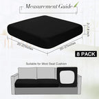 Newwiee 8Pcs Patio Cushion Covers Stretch Outdoor Cushion Cover Replacement - Image 2