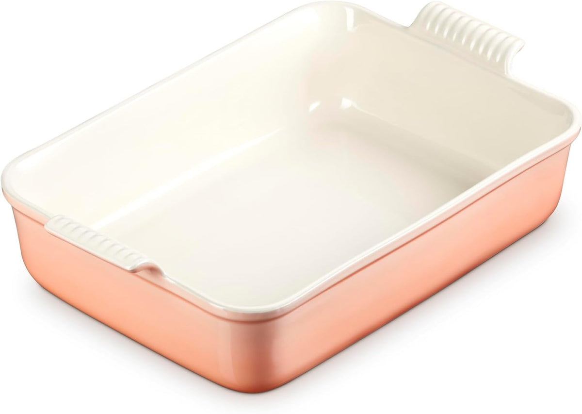 Le Creuset Stoneware Deep Rectangular Lasagna Dish, 6.75 qt., Peche