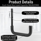 8 Pack Ladder Hooks 9.8Inch Garage Storage Utility Hook Heavy Duty Wall Mounted Storage Organizer Hanging Folding Chair Bike Ski Tool
