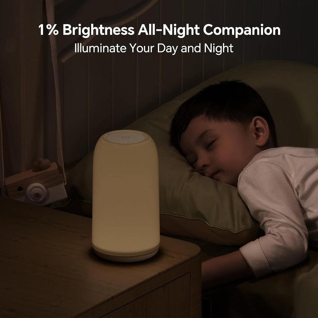 ROOTRO Cordless Table Lamps Rechargeable, Touch Lamp for Bedroom [Sleek Design & RGB Mode] 4-Level Brightness Small Bedside Lamp, LED Lamp Multi-Color Smart Nightstand Light for Living Room Home Gifts