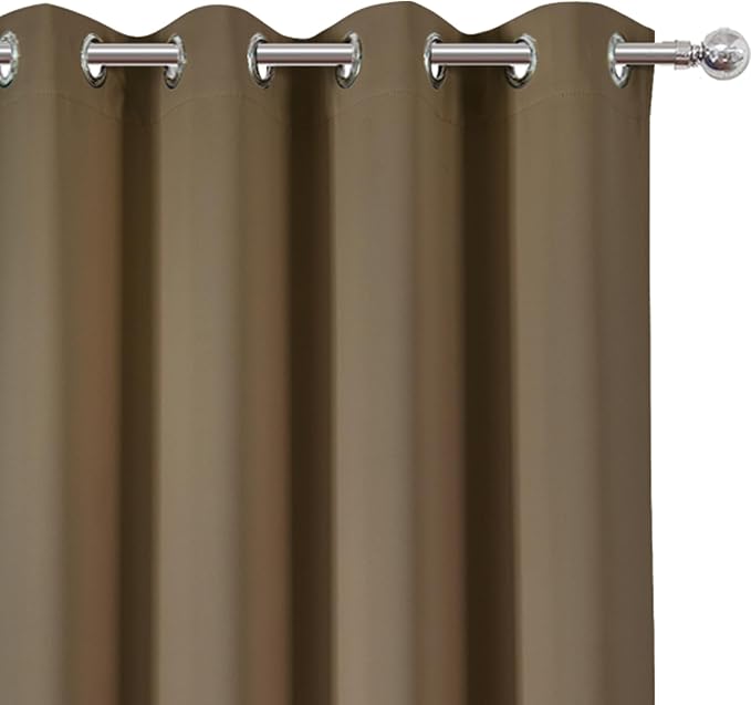 LEMOMO Brown Blackout Curtains 66 x 63 Inch Length/Set of 2 Curtain - Image 6