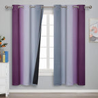 Estelar Textiler Ombre Purple and Grey Blackout Curtains 72 Inches Long by ESTELARTEXTILER