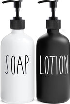 MOMEEMO Soap Dispenser Bathroom Set, Black & White