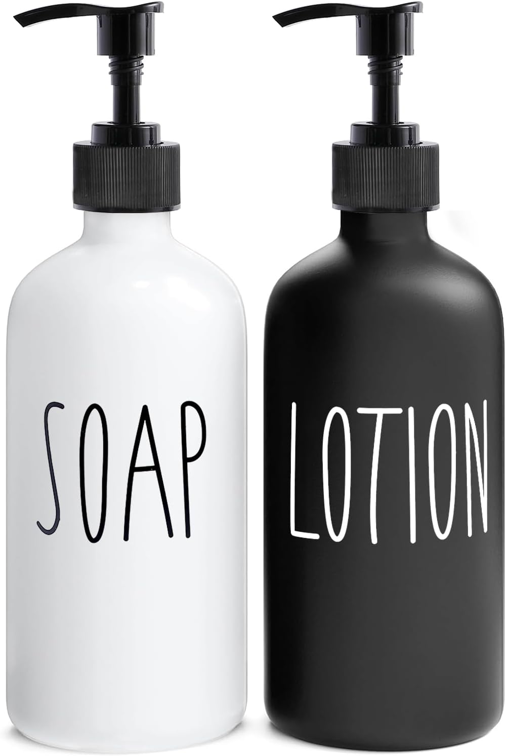 MOMEEMO Soap Dispenser Bathroom Set, Black & White