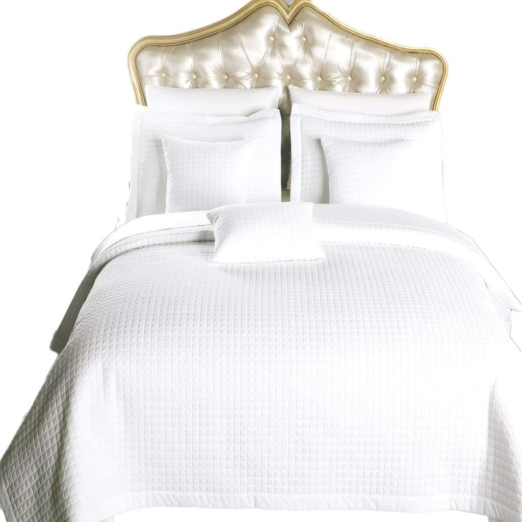 Royal Hotel 2PC Twin Extra-Long Coverlet Set – Soft Quilted Checkered Bedspread, Lightweight Filled Quilt, Breathable Plush Bedding